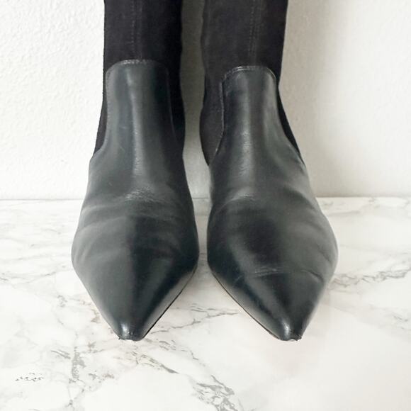 Tory Burch Georgina Suede Leather Black Knee High Heeled Boots Women’s Size 9.5 - Picture 2 of 15